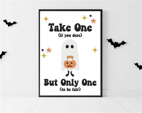 Please Take One Sign Halloween Trick or Treat Sign, Halloween Party