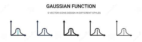 Gaussian Function Icon In Filled Thin Line Outline And Stroke Style