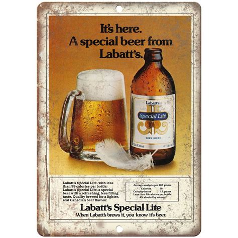 Labatts Special Lite Beer Vintage Ad 10 X 7 Reproduction Metal Sign