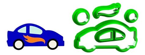 Cortador Brinquedo Carrinho Mod 4 Hot Weels Carros 5 Cm Verde Parcelamento Sem Juros