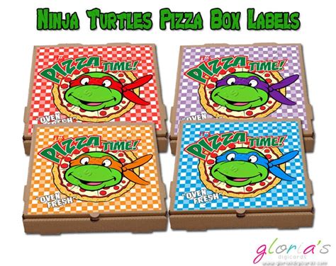 Teenage Mutant Ninja Turtles Pizza Box Label Personalized Tnmt