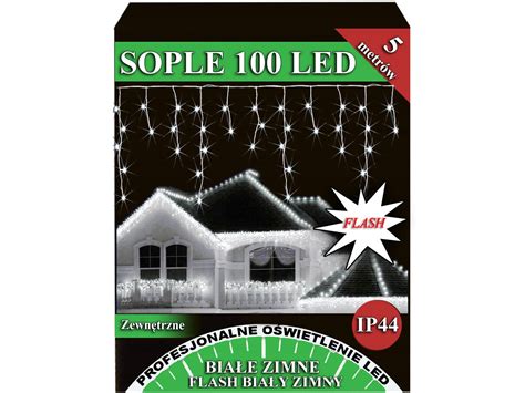 SOPLE ZEWNĘTRZNE 100 LED FLASH ISKRA BIAŁE ZIMNE Sople FLASH 100 b