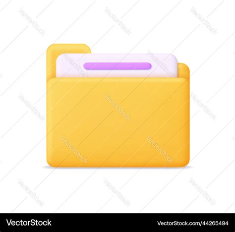 File Folder D Icon Of Folder With Document Vector Image