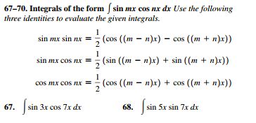 Solved Integrals Of The Form Sin Mx Cos Nx Dx Use The Chegg