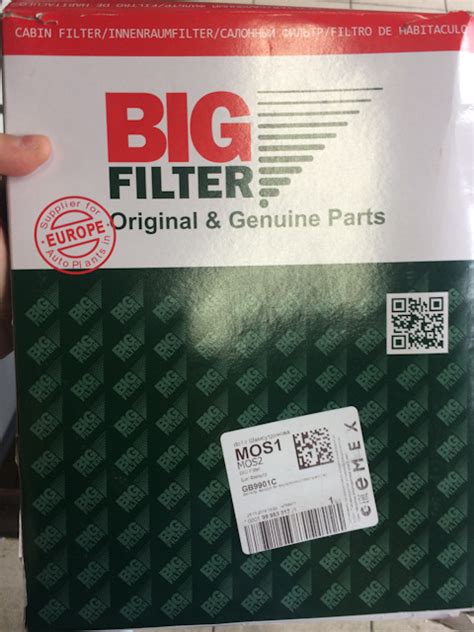 GB9901C Фильтр салонный угольный GB-9901/C BIG FILTER | Запчасти на DRIVE2