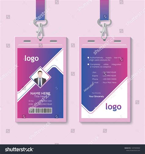 Detail Creative Id Card Template Abstract Red Stock Vector Royalty