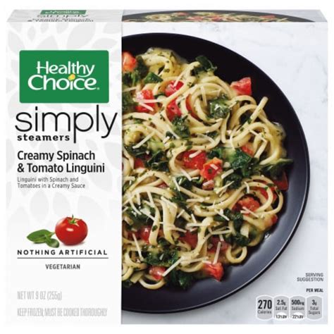 Healthy Choice Simply Steamers Creamy Spinach Tomato Linguini Frozen