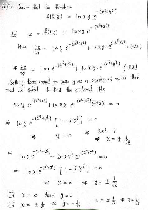 Solved Find And Classify All The Critical Points Of Function F X Y