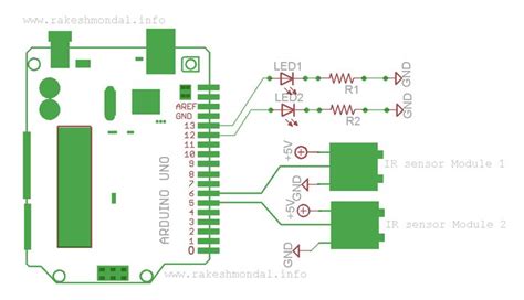 Dual Or Two Infrared Ir Sensor Interface With Arduino And Two Led Arduino Interface Arduino