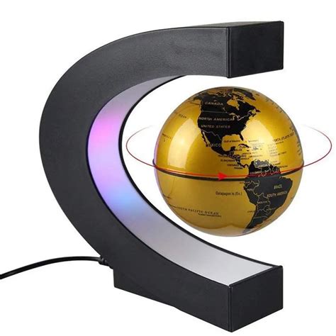 Magnetic Floating Globe Levitation C Shape LED World Map Home Decor