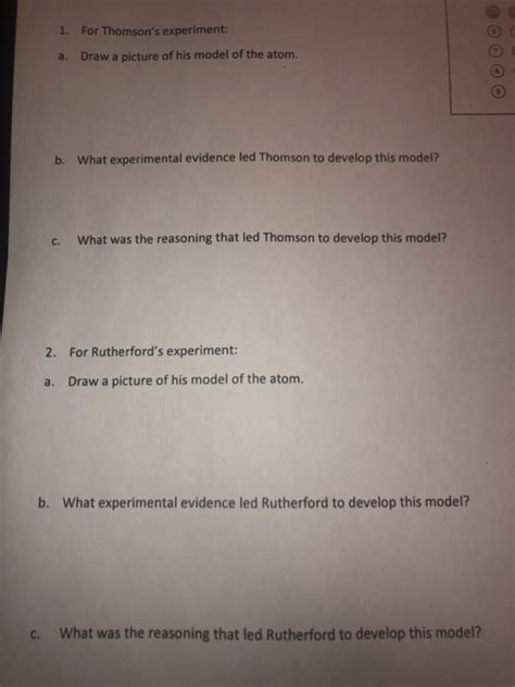 Solved 1. For Thomson's experiment: a. Draw a picture of his | Chegg.com