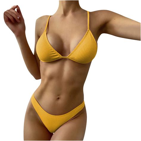 Ribbed Bikini Swimsuit For Women Sexy Brazilian Bikinis Piece