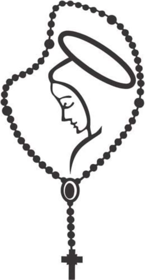 Set 2 Pieces Virgin Mary Rosary Sticker Decals 20 Colors To Etsy