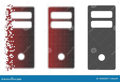 Icono De Semitono Punteado Destructed De La Unidad Central Del Servidor