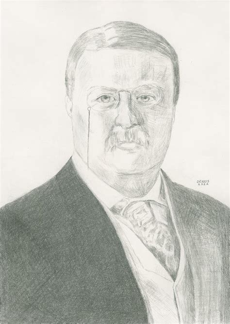 Theodore Roosevelt Drawing By Dennis Larson Pixels