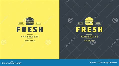 Burger Logo Vector Illustration Hamburger Silhouette Good for ...