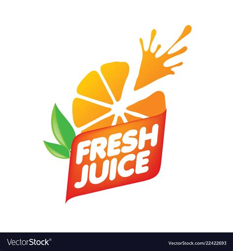 Logo For Fresh Juice On White Royalty Free Vector Image