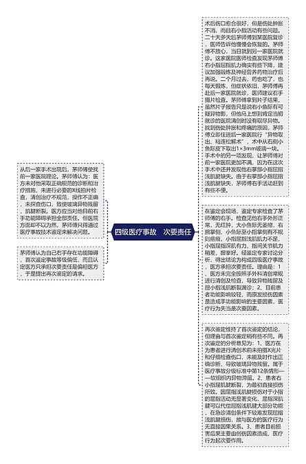 四级医疗事故 次要责任思维导图编号p7081908 Treemind树图