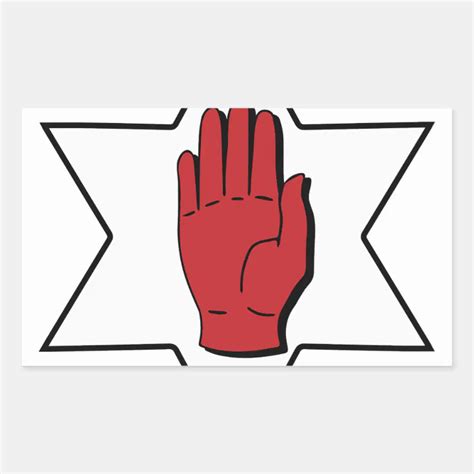 Red Hand of Ulster Rectangular Sticker | Zazzle