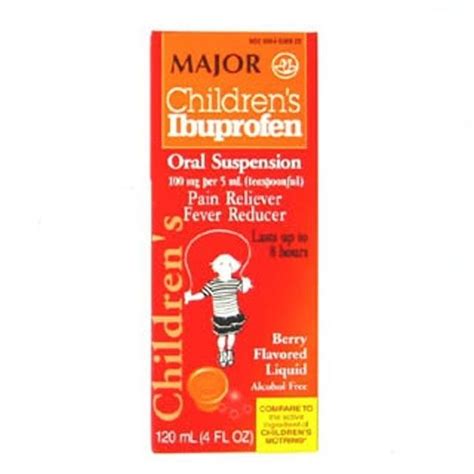 Ibuprofen 100mg5ml Childrens Dye Free Berry Suspension 4 Ounce