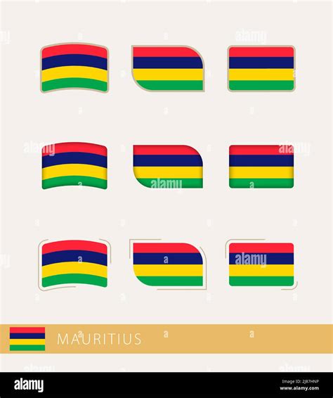 Vector Flags Of Mauritius Collection Of Mauritius Flags Vector Icon