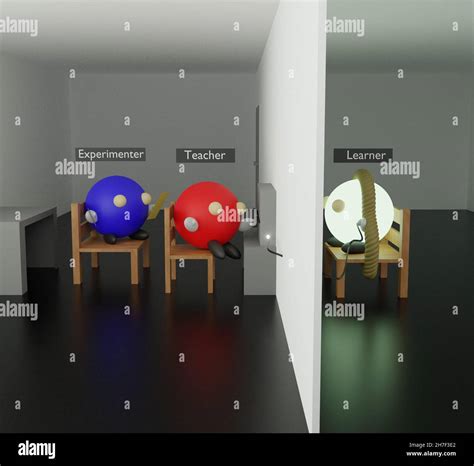 Illustration of the Milgram Experiment Stock Photo - Alamy