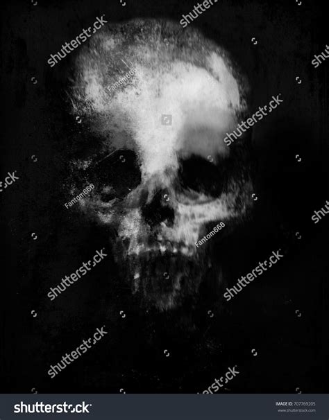 Halloween Background Scary Skull Spooky Horror Stock Illustration ...