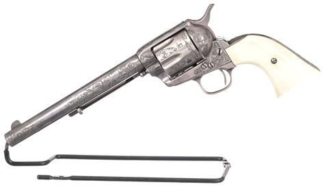 Engraved Silver Plated Antique Colt SAA .22 RF Revolver | Rock Island ...