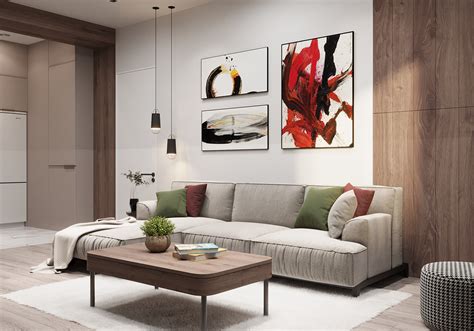 Modern studio apartment on Behance