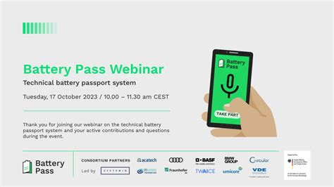 Battery Pass Webinar On The Technical Battery Passport System The Battery Pass