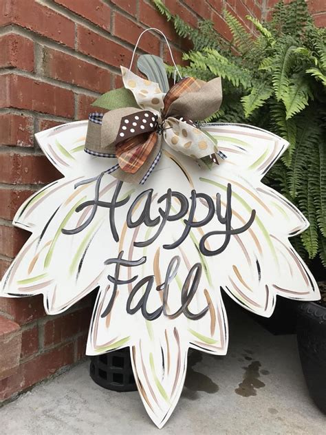 Wood Leaf Door Hanger Fall Crafts Leaf Door Hanger Diy Fall