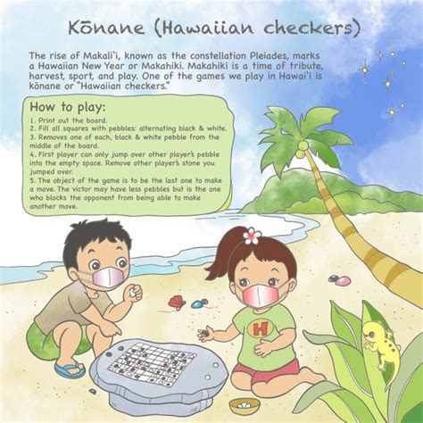 Kōnane Hawaiian Checkers Coloring Activity And Board Keiki Heroes