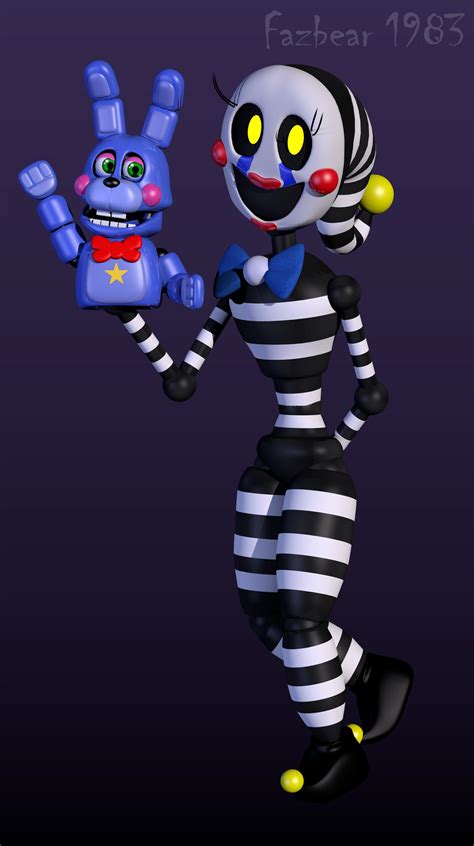 Stylized Security Puppet And Rockstar Bon Bon By Fnafcontinued On