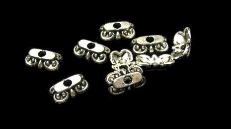 Antique Silver Toned Rectangular Bead Caps Mm Approx Pcs My Beads