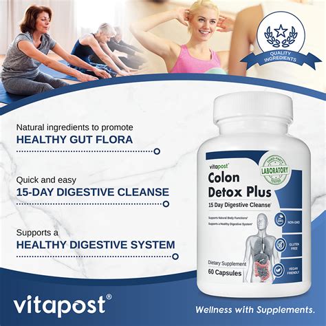 Vitapost Colon Detox Plus 15 Day Digestive Cleanse Supplement 60 Capsules