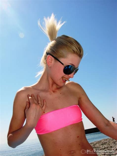 Bikini Model Olena Bell AI Enhanced Pink May Black Sea Topaz