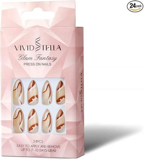 Tipsy Sztuczne Paznokcie Nude Br Zowo Bia E Akrylowe Z Klejem Szt