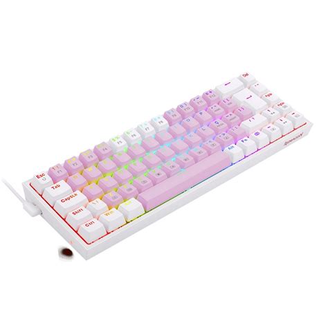 Teclado Mecânico Gamer Redragon Castor RGB Switch Blue ABNT2 Pink