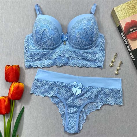 Conjunto de Lingerie Algodão Coração Azul Dolce Pecado