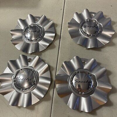 Sacchi Wheels Silver Snap In Wheel Center Cap Lot Of 4 P N C10220S