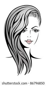 Glamour Sketch Beautiful Sexy Blonde Girl vector de stock libre de regalías 86796850