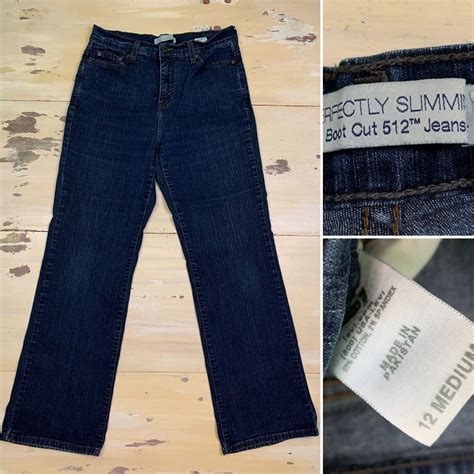 Levis Perfectly Slimming Bootcut Dark Blue Jeans Womens