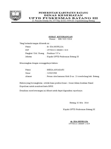 Surat Keterangan Bpjs Pdf