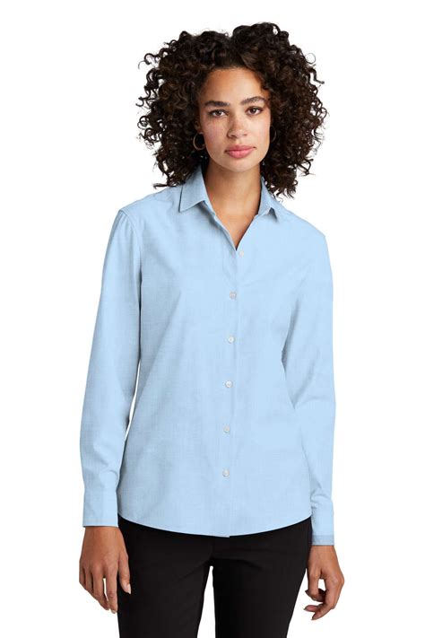 Mercermettle Womens Long Sleeve Stretch Woven Shirt Mm2001 In Best Price