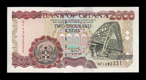 Ghana 2000 Cedis 2003 Pick 33h Sc Unc NumismÁtica La Lonja