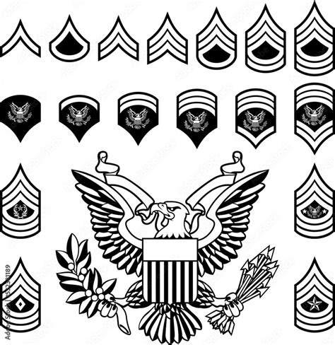 Army Military Rank Insignia Stock Illustration | Adobe Stock