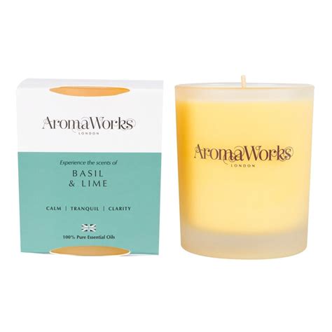 Aromaworks Basil And Lime Candle 220g Tesco Groceries