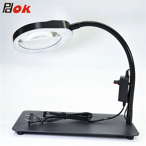 Wholesales Pdok 5x 8x 10x Magnifying Glass Multi Functional Desk Magnifier Lamp Flexible Loupe