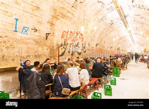 CHONGQING CHINA OCTOBER Citizens And Tourists Enjoy Hot Pot At The Largest