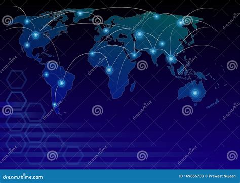 Globale Netzwerkverbindungen Mit Punkten Und Lichtzeichnungen